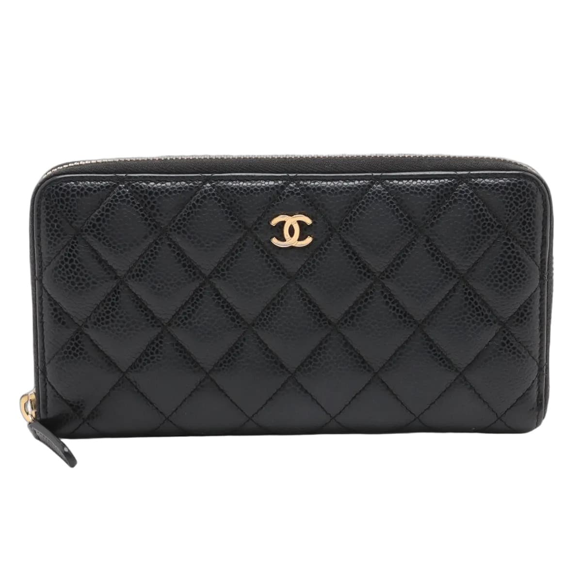 Chanel Matelassé Caviar Zip Wallet