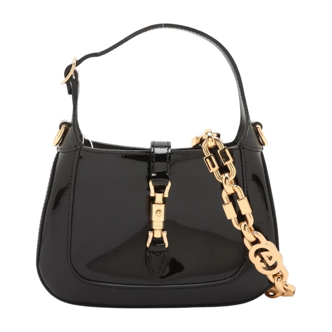Gucci RARE Black Patent Leather Mini Jackie