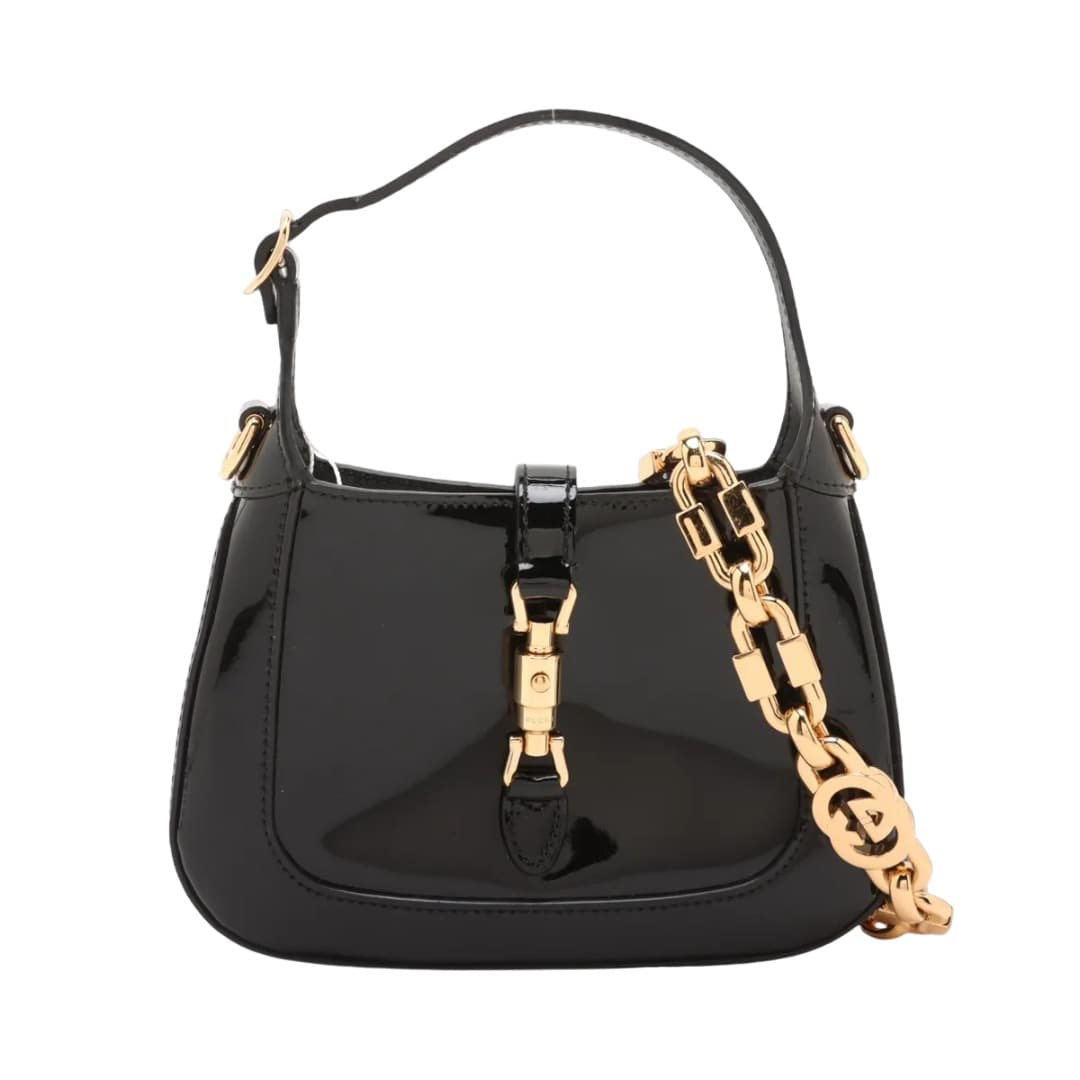 Gucci RARE Black Patent Leather Mini Jackie