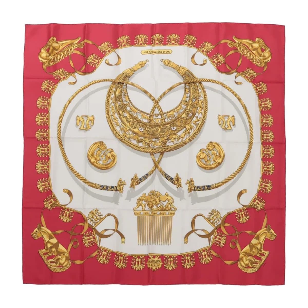 Hermès Carré 90 Les Cavaliers d'Or Silk Scarf