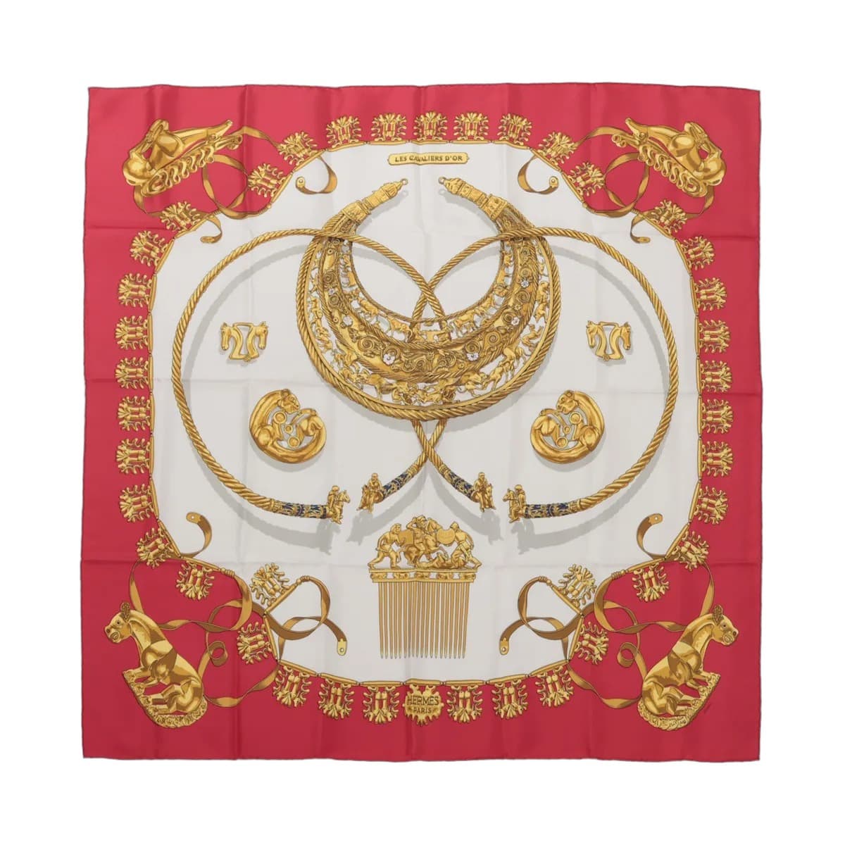 Hermès Carré 90 Les Cavaliers d'Or Silk Scarf