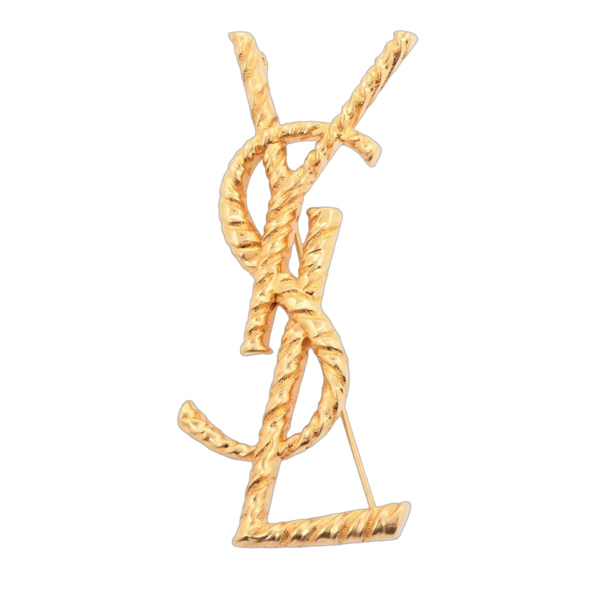 Saint Laurent Cassandra Logo Brooch