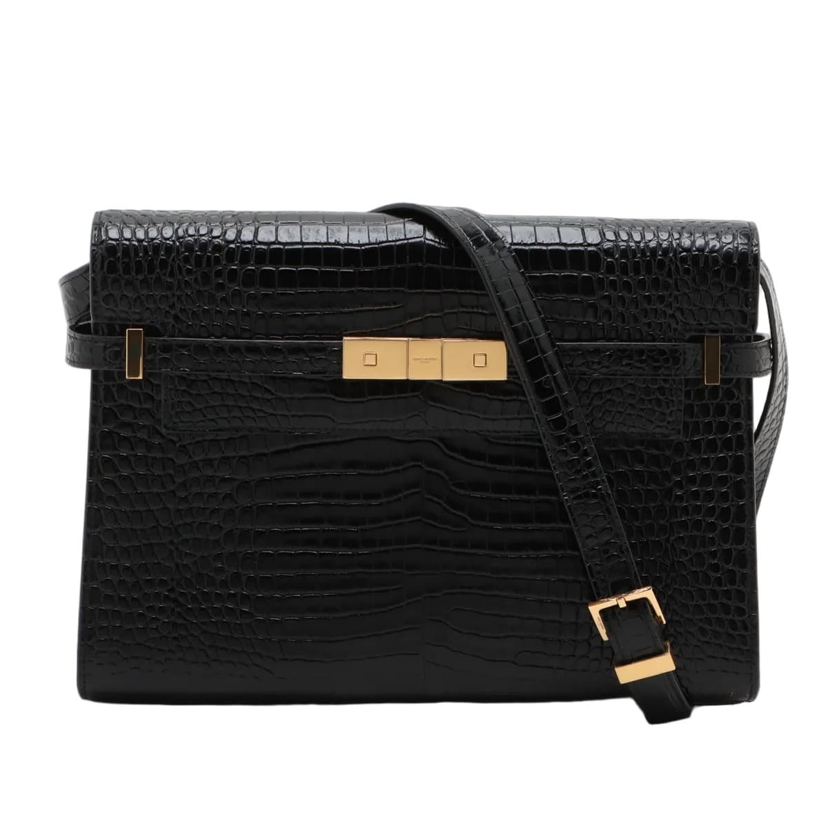 Saint Laurent Manhattan Mock Croc Shoulder Bag